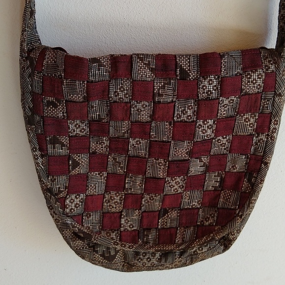 Handmade Patchwork Shoulder Bag Purse Soft Textile Aztec Asian - Picture 1 of 6